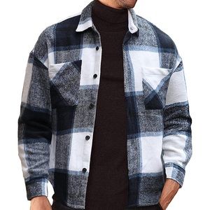 BRAND NEW MENS TRENDY PLAID FLANNEL SHIRT NWT (FALL FASHION)
